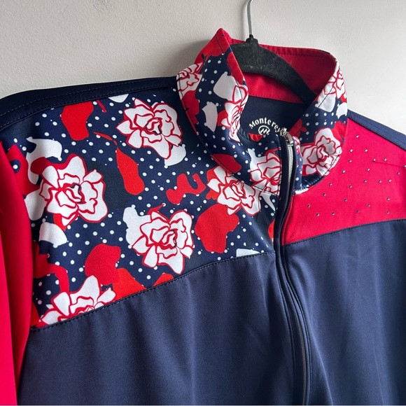 Monterey Club Patriotic Polo, Women's Large, Dry Swing, Quarter Zip, Golf - Picture 2 of 8